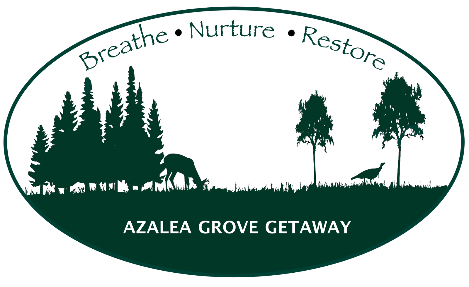 Azalea Grove Getaway Logo: Beathe, Nurture, Restore